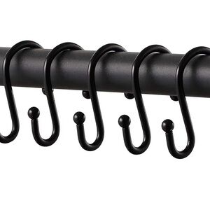 Black Shower Curtain Hooks (Set of 12)